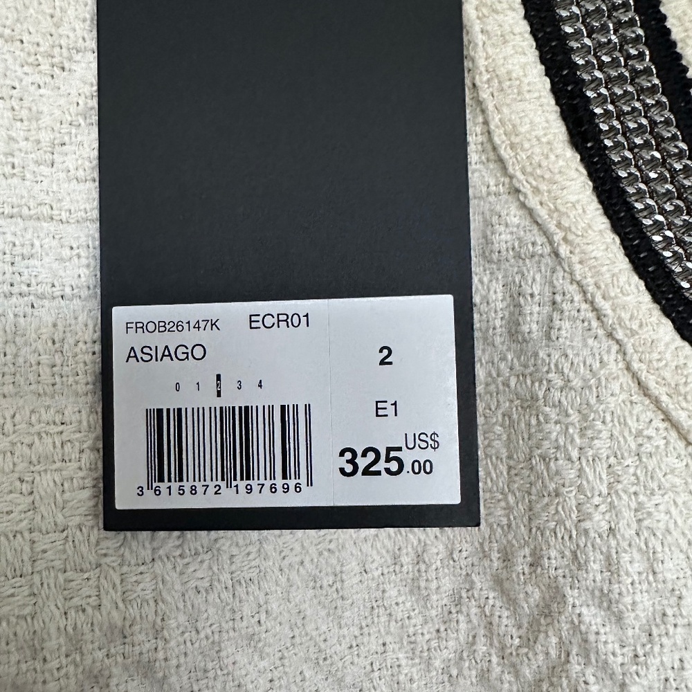 🤍⛓️ NWT The Kooples Ivory Chain Trim Textured Mini Dress | Cotton Blend $325! - Picture 8 of 10